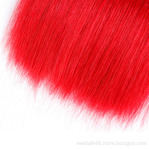 3 bundles red brazilian hair weave silky straight shedding free tangle free virgin human hair weft